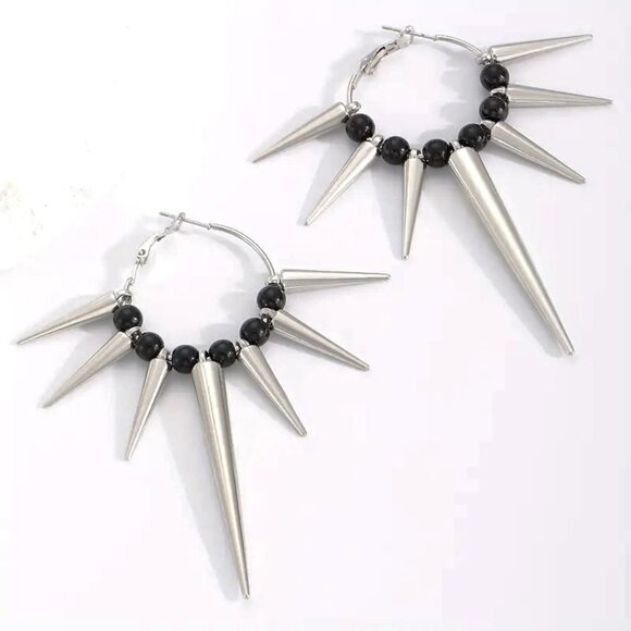 Earrings Spike Goth Emo Scene Retro Unisex Unique Rave Rave Stylish Y2K Tribal - Picture 2 of 4